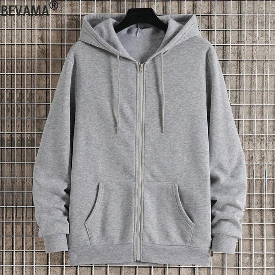 Unisex Zip-Hoodie mit verdecktem Reißverschluss, minimalistischer Silhouette und angerautem Innenfutter EB