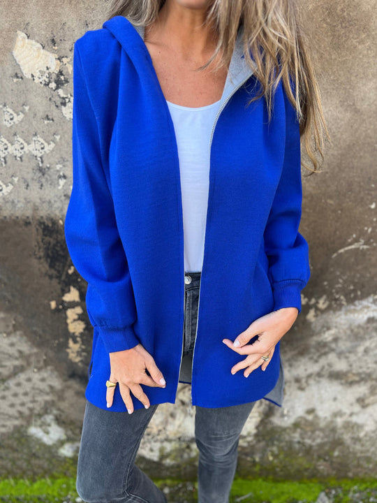 EB | Hoodie Relaxed Fit Reißverschluss Mittellang mit Taschen