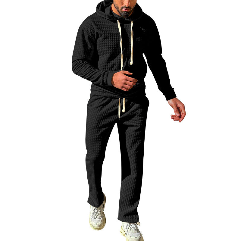 Herren Sportlicher Fleeceanzug mit modernem Strukturdesign und praktischer Kapuze EB