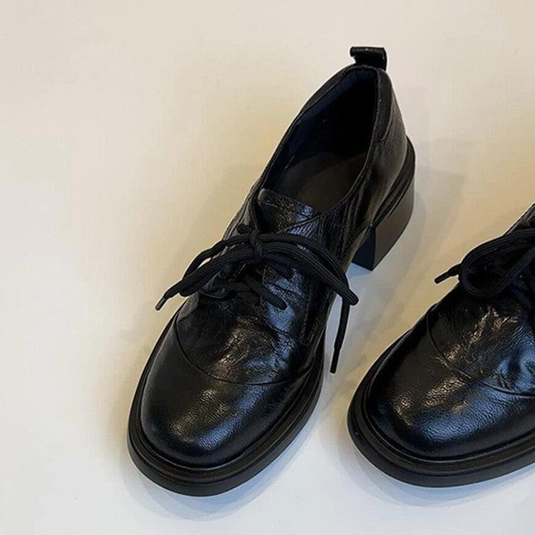 Damen elegante Schnürschuhe aus hochwertigem Kunstleder mit modischem Design EB