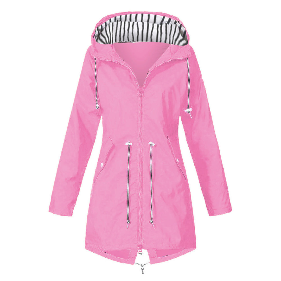Damen wasserabweisende Freizeitjacke mit verstellbarem Kapuzenkragen und funktionalen Taschen EB