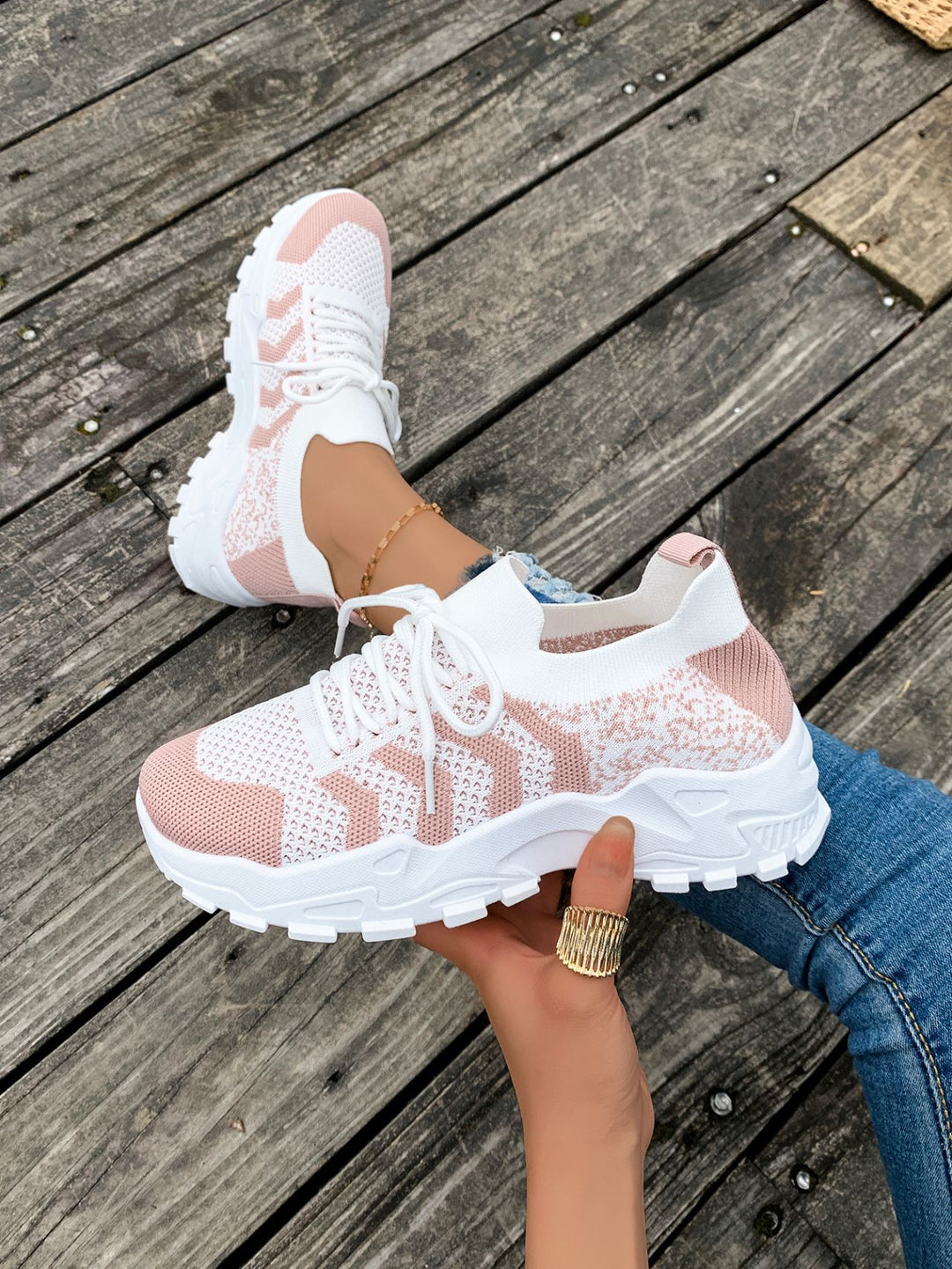 Damen atmungsaktive Lauf-Sneaker mit flexibler Sohle EB