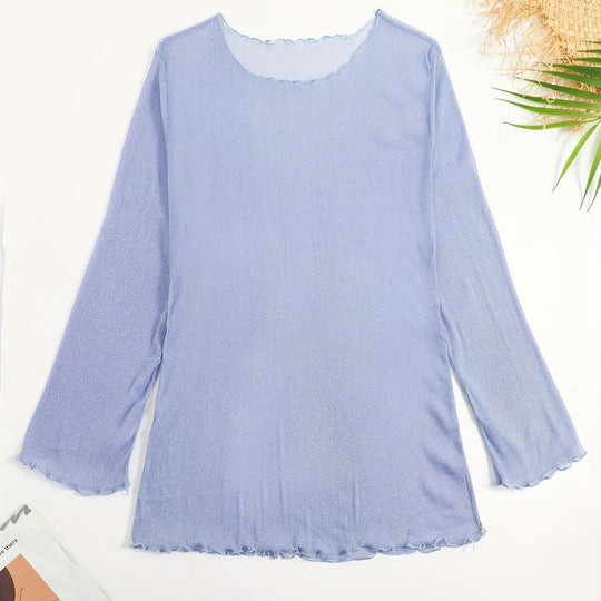 Damen Strandoberteil mit glitzerndem Material EB