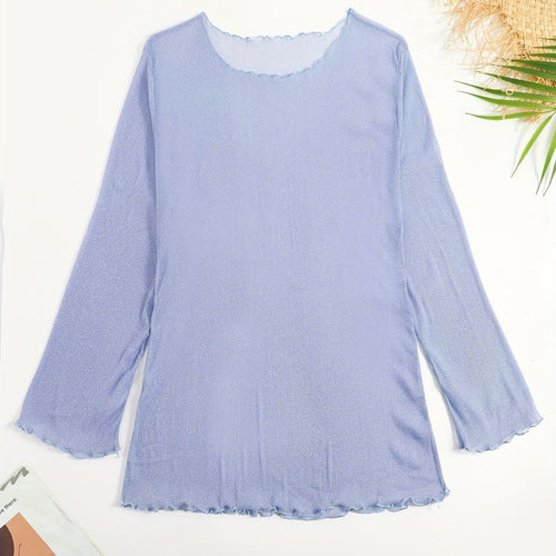 Damen Strandoberteil mit glitzerndem Material EB