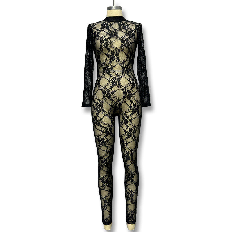 Damen Elegantes Spitzenoverall EB