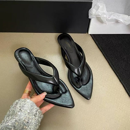Damen modische Zehentrenner-Sandalen mit elegantem Riemendesign EB