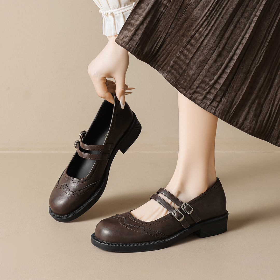 Damen elegante und stilvolle Schuhe mit doppeltem Riemen EB