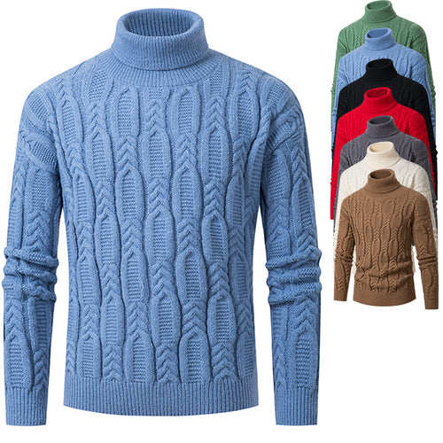 Herren Hochwertiger Rollkragenpullover mit Strukturmuster EB