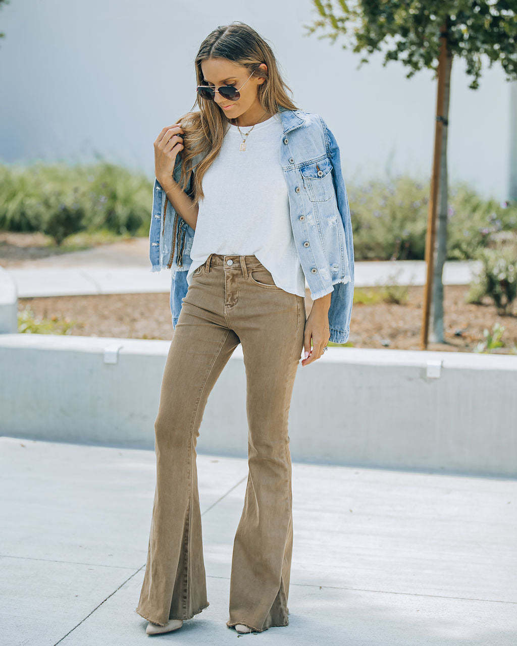Damen Schlagjeans im Vintage-Stil mit hohem Bund EB