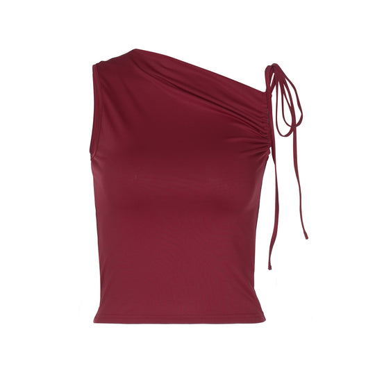 Damen asymmetrisches Top mit Raffung EB