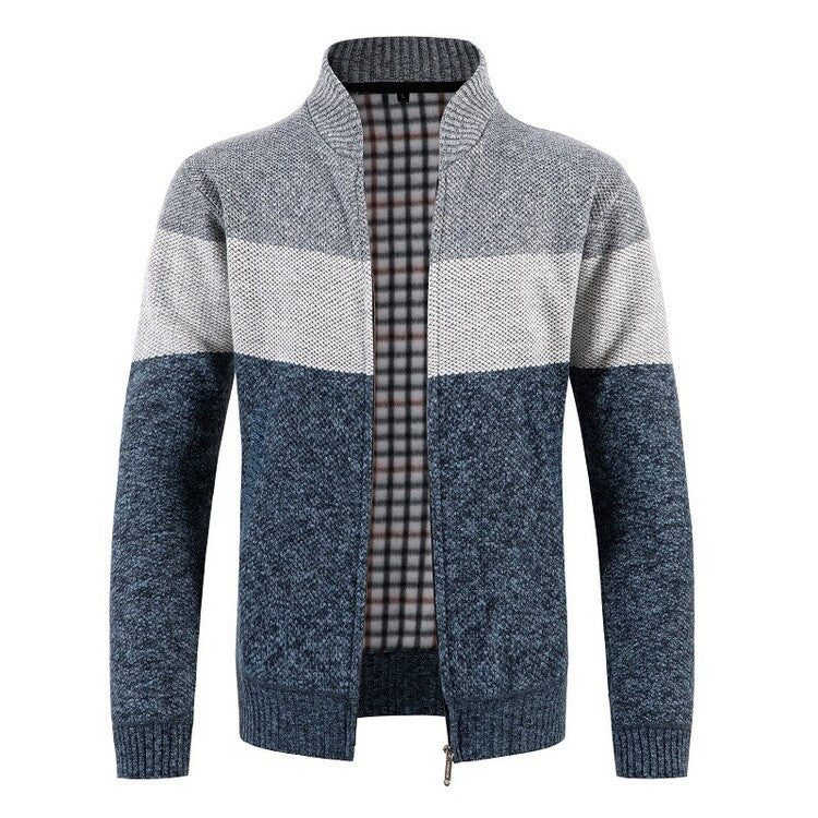 Herren Strickjacke mit strukturiertem Design und modernem Kragen EB