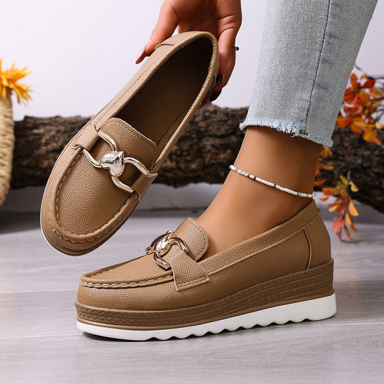 Damen Elegante Mokassins mit modischem Plateau EB