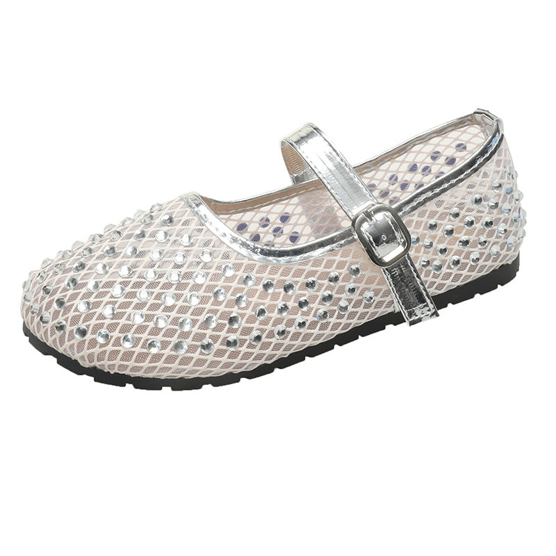 Damen Ballerinas mit geschlitzten Riemen und dekorativen Schleifen EB