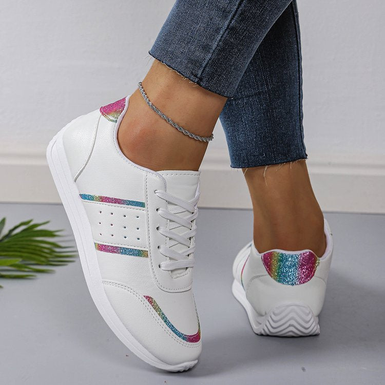 Damen Komfortable Freizeit-Sneaker mit schimmernden Akzenten EB