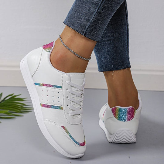 Damen Komfortable Freizeit-Sneaker mit schimmernden Akzenten EB