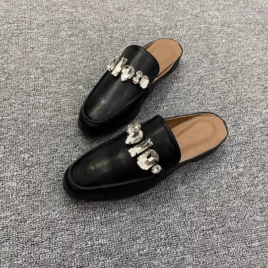Damen Elegante Mokassins mit funkelnden Dekorelementen EB