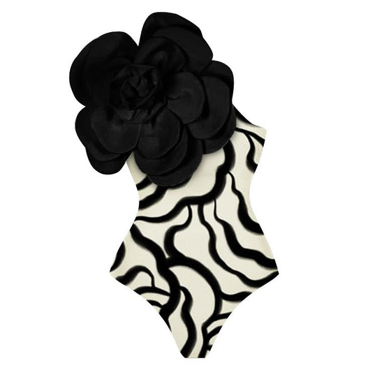 Damen Eleganter Einteiler mit kunstvoller Blumendekoration EB
