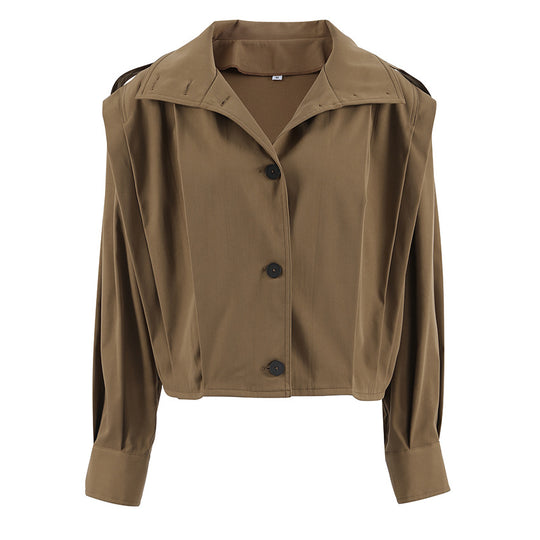 Damen Oversized Utility-Jacke mit strukturiertem Design und praktischen Taschen EB