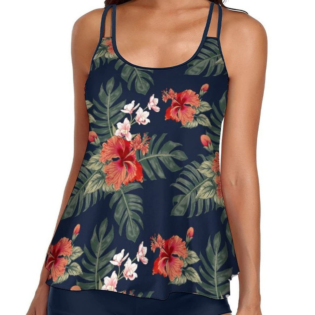 Damen Tankini mit floralem Design und lockerem Schnitt EB