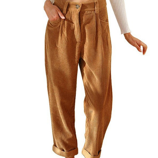 Damen High-Waist Bundfaltenhose EB
