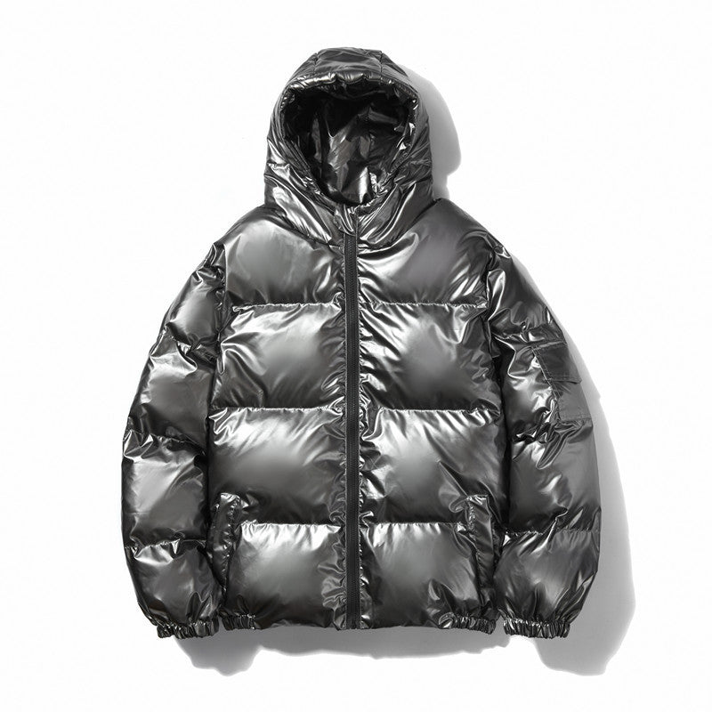 Unisex nan glänzende Steppjacke mit Kapuze, wärmeisolierender Füllung und winddichter Membran EB