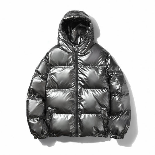 Unisex nan glänzende Steppjacke mit Kapuze, wärmeisolierender Füllung und winddichter Membran EB