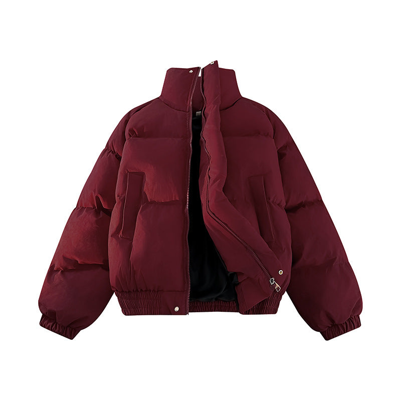 Damen Stylische Daunenjacke mit hoher Kragen und elastischen Ärmelabschlüssen EB