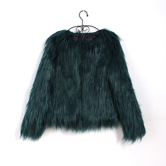 Damen Flauschige Kunstfell-Jacke mit lässigem Schnitt und weichem Innenfutter EB