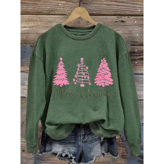 Damen gemütlicher Christmas Sweatshirt mit festlichem Print EB