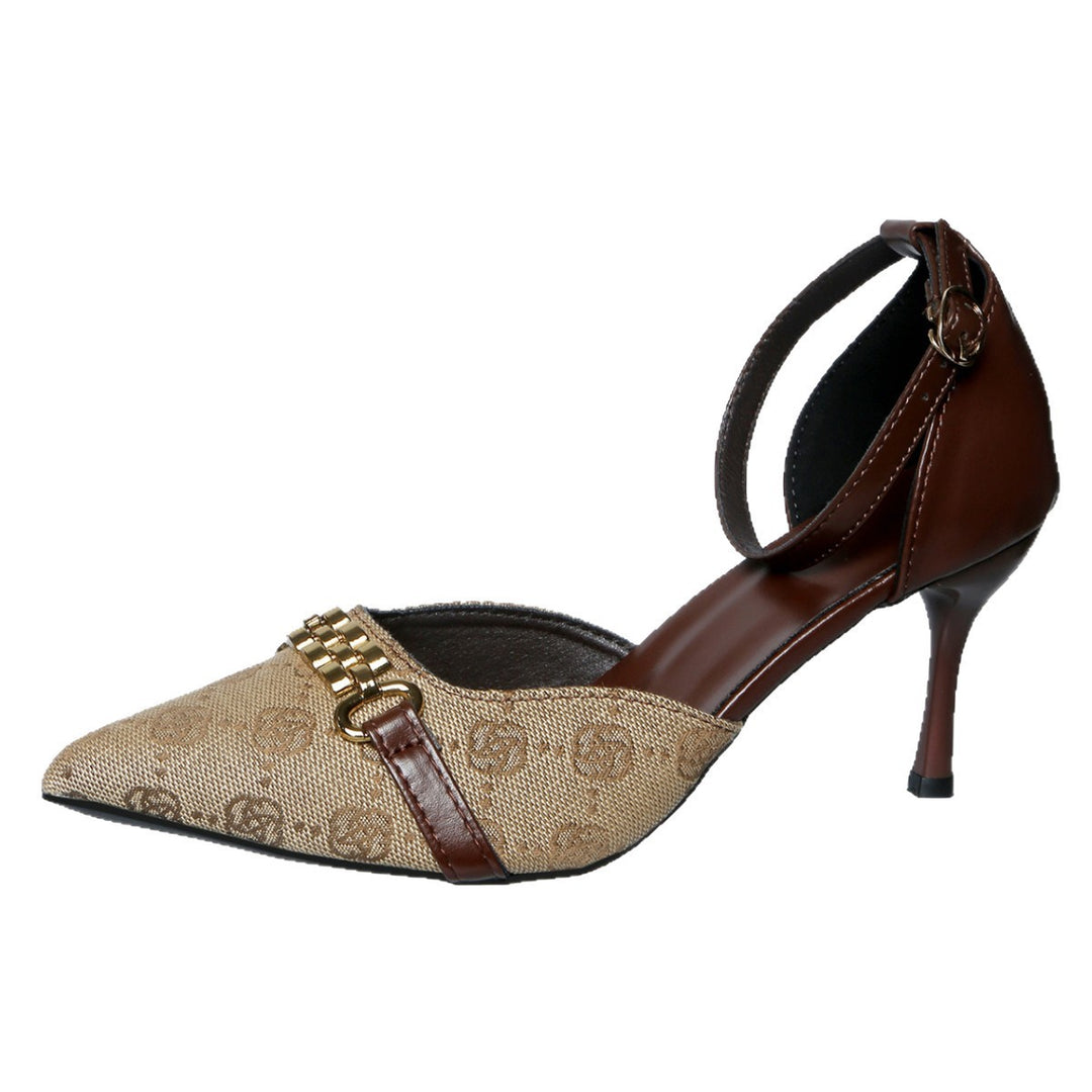 Damen Elegante und modische Slingback Pumps mit offenem Zehenbereich EB