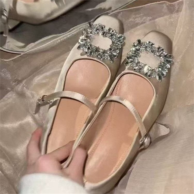 Damen Ballerinas mit funkelnder Schmuckapplikation EB