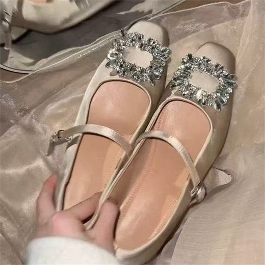 Damen Ballerinas mit funkelnder Schmuckapplikation EB