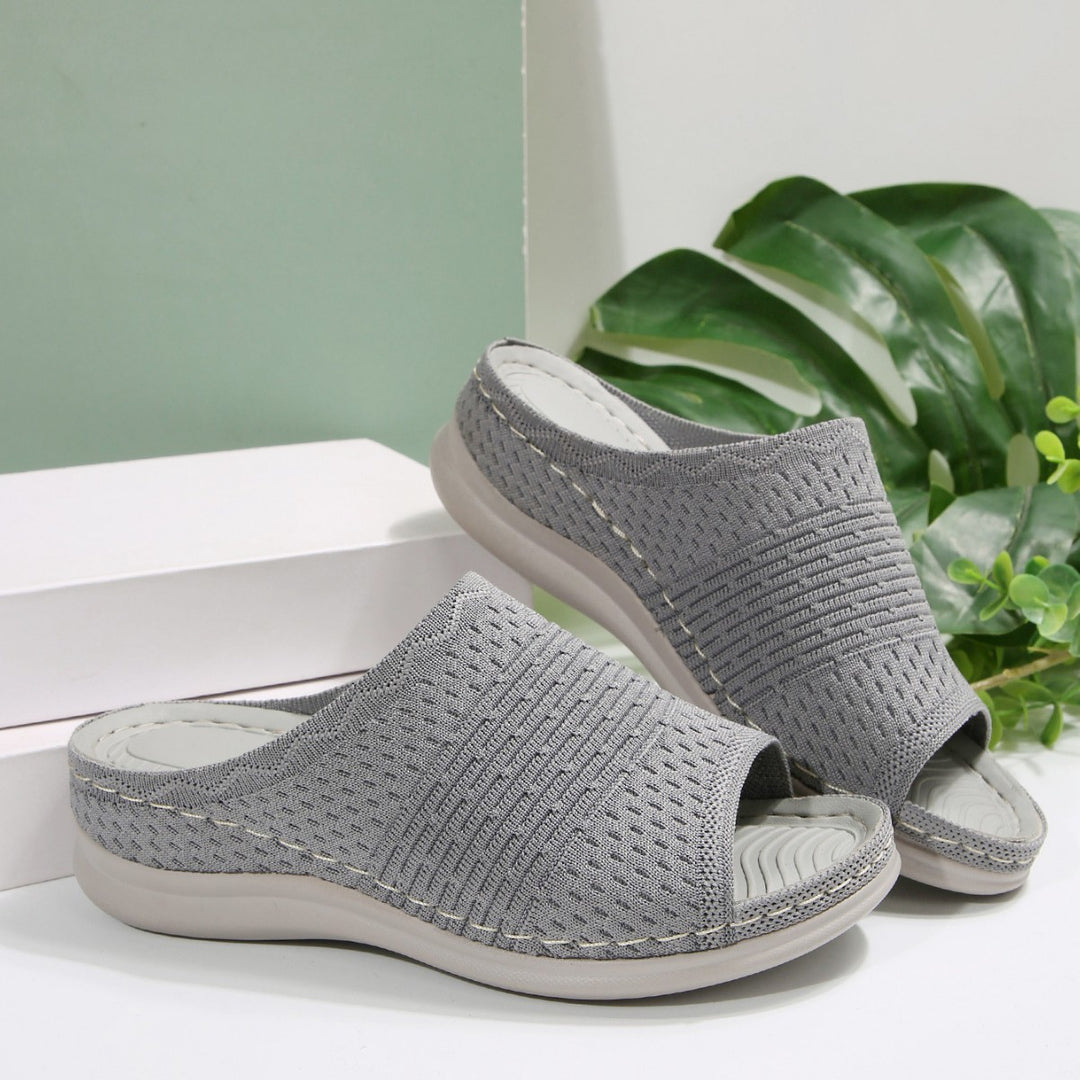 Damen Komfortable Slip-On Sandalen mit elastischen Riemen EB