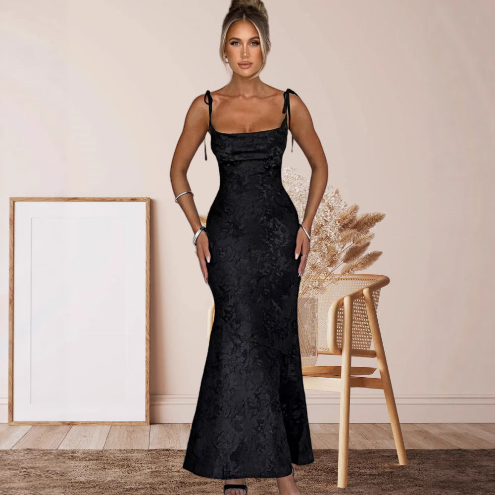 Damen Elegantes Abendkleid mit floralem Muster und verstellbaren Trägern EB