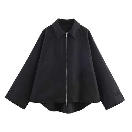 Damen minimalistische Übergangsjacke mit hohem Kragen EB