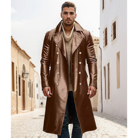 Herren eleganter übergroßer Trenchcoat aus hochwertigem Material EB