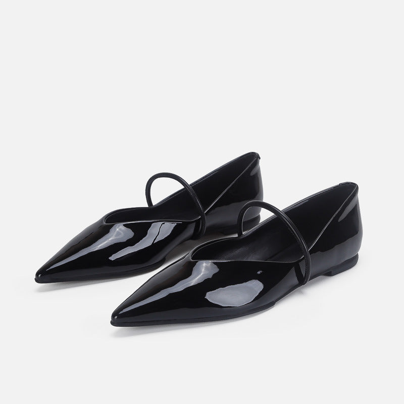 Damen Elegante und moderne Ballerinas mit asymmetrischem Riemen EB