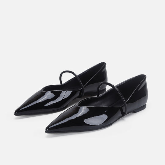 Damen Elegante und moderne Ballerinas mit asymmetrischem Riemen EB