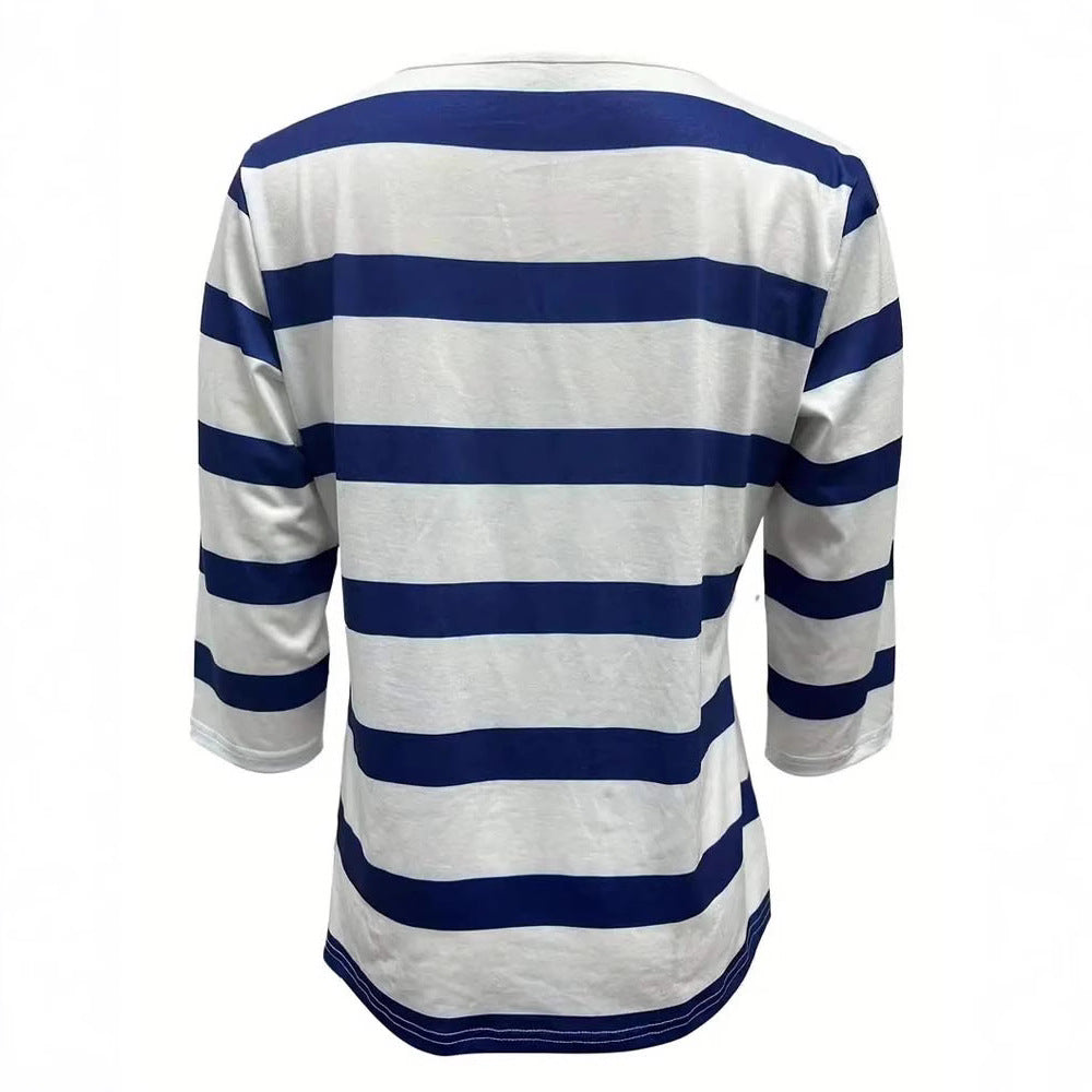 Damen Langarmshirt mit maritimem Streifenmuster Heidi-Mode