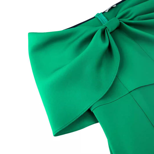 Damen Elegantes Midi-Kleid mit übergroßem Schleifen-Detail EB
