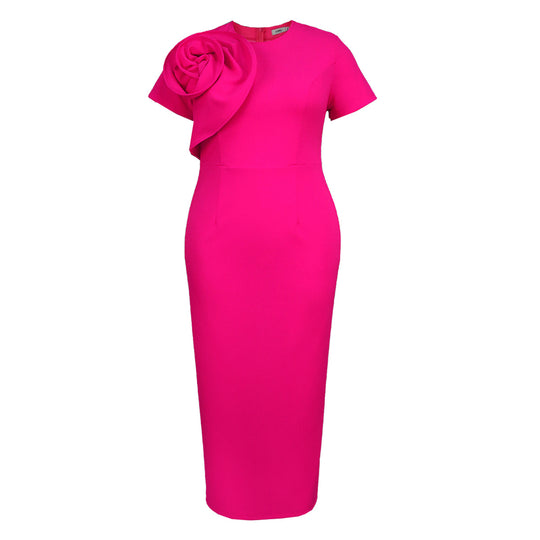 Damen Elegantes Maxikleid mit floralem Rüschendetail EB