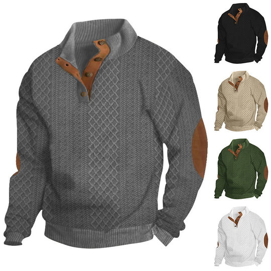 Herren Sweatshirt mit strukturiertem Strickmuster details EB