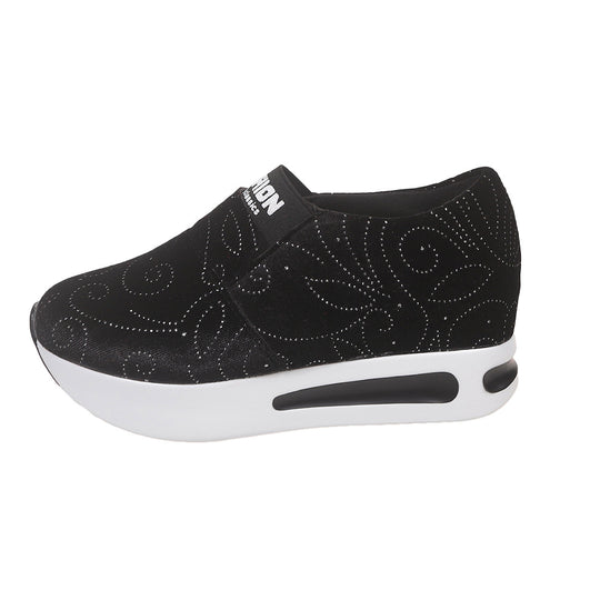 Damen Bequeme Slip-On Sneakers mit Glitzer-Design EB