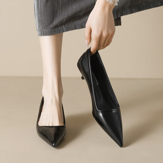 Damen elegante spitze Pumps mit komfortablem Blockabsatz EB