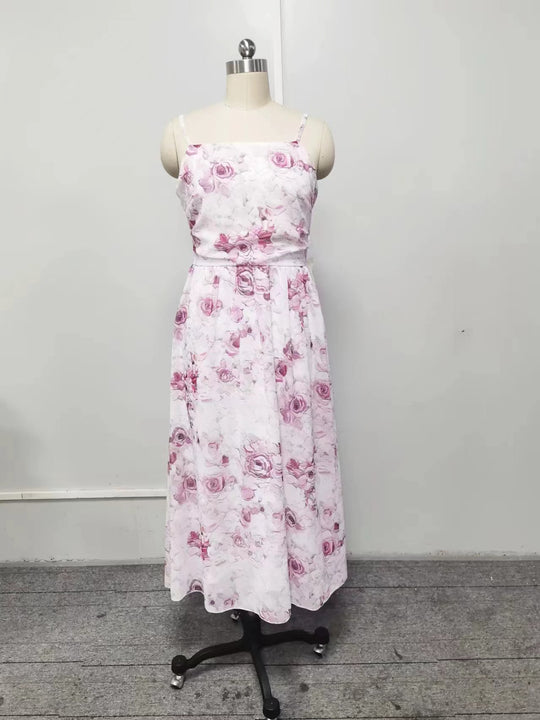Damen Midi-Kleid mit elegantem Chiffon und floralen Applikationen EB