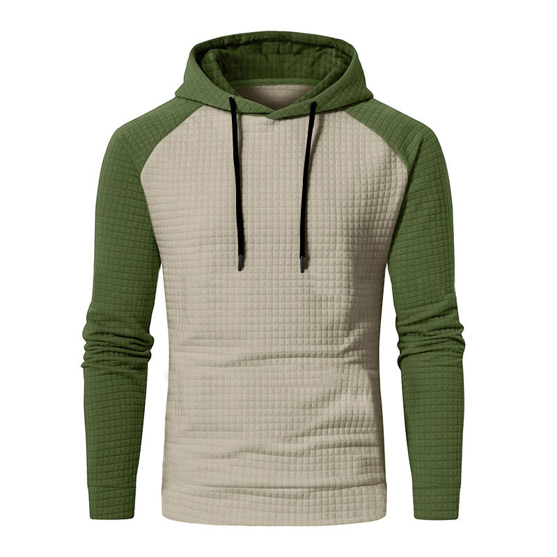 Herren Texturiertes Kapuzen‑Sweatshirt mit Waffelstruktur und Raglanärmeln EB