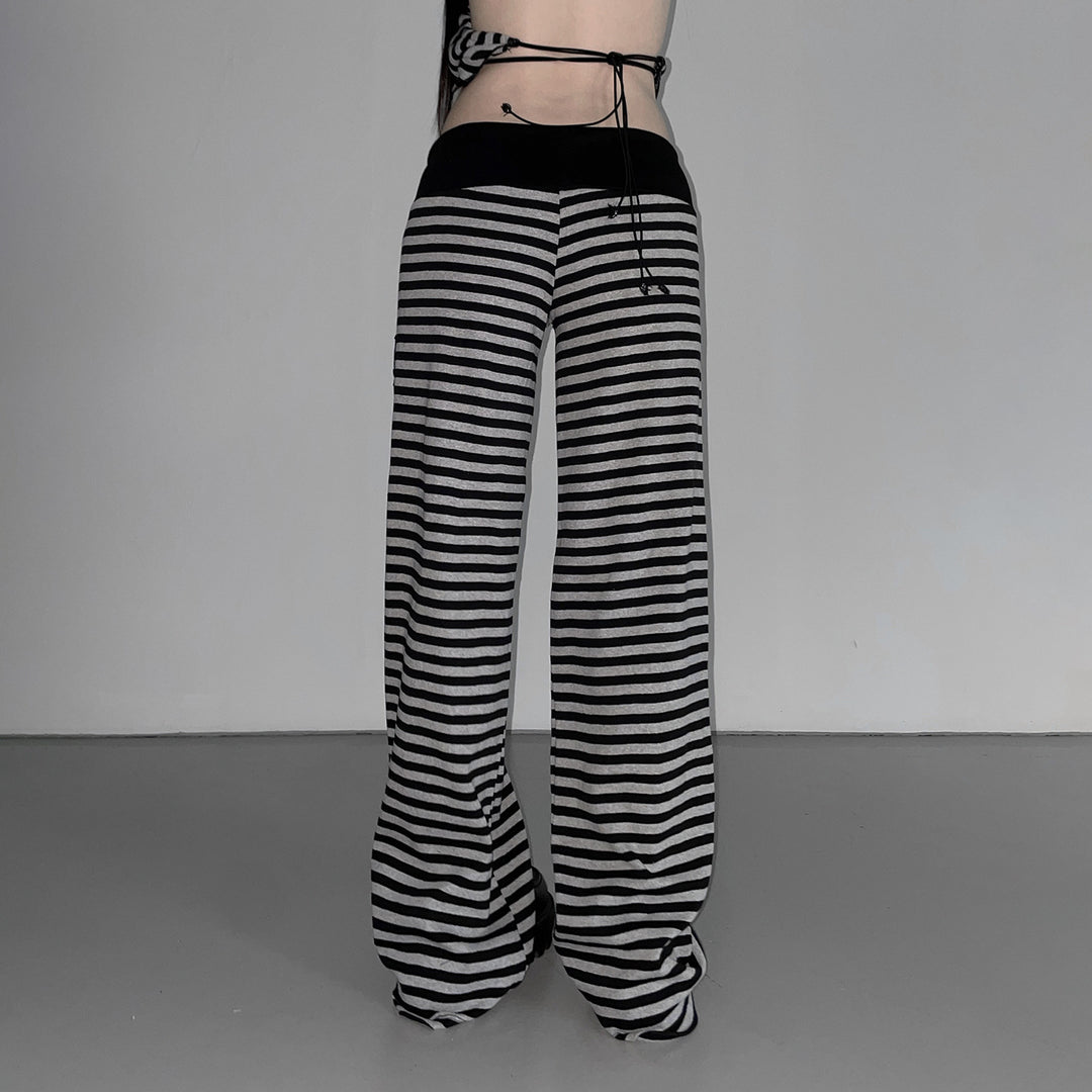 Damen Freizeithose mit gestreiftem Muster und praktischen Seitentaschen EB