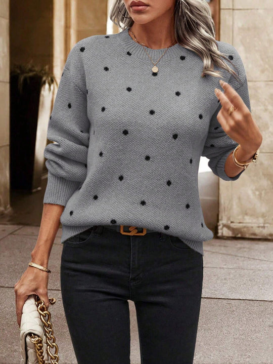 Damen Pullover mit strukturiertem Punktdesign EB