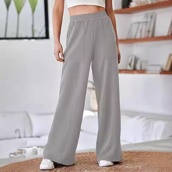 Damen Bequeme und stilvolle Freizeit-Hosen mit elastischem Bund und praktischen Taschen EB