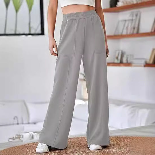 Damen Bequeme und stilvolle Freizeit-Hosen mit elastischem Bund und praktischen Taschen EB